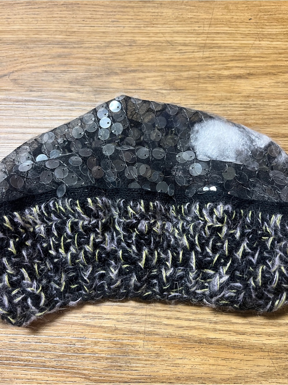 Tata Christiane Rare Y2K Vintage Style Sequin Knit French Beret Hat Disco Glam - Picture 7 of 8